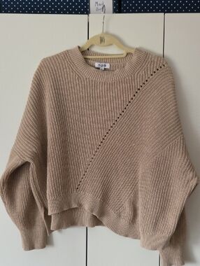 525 America Dusty Beige Ribbed Crewneck Sweater